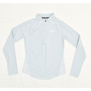 Under Armour Women's 1/4 Zip Sweatshirt Long Sleeve Polyester Gray Size M RUN